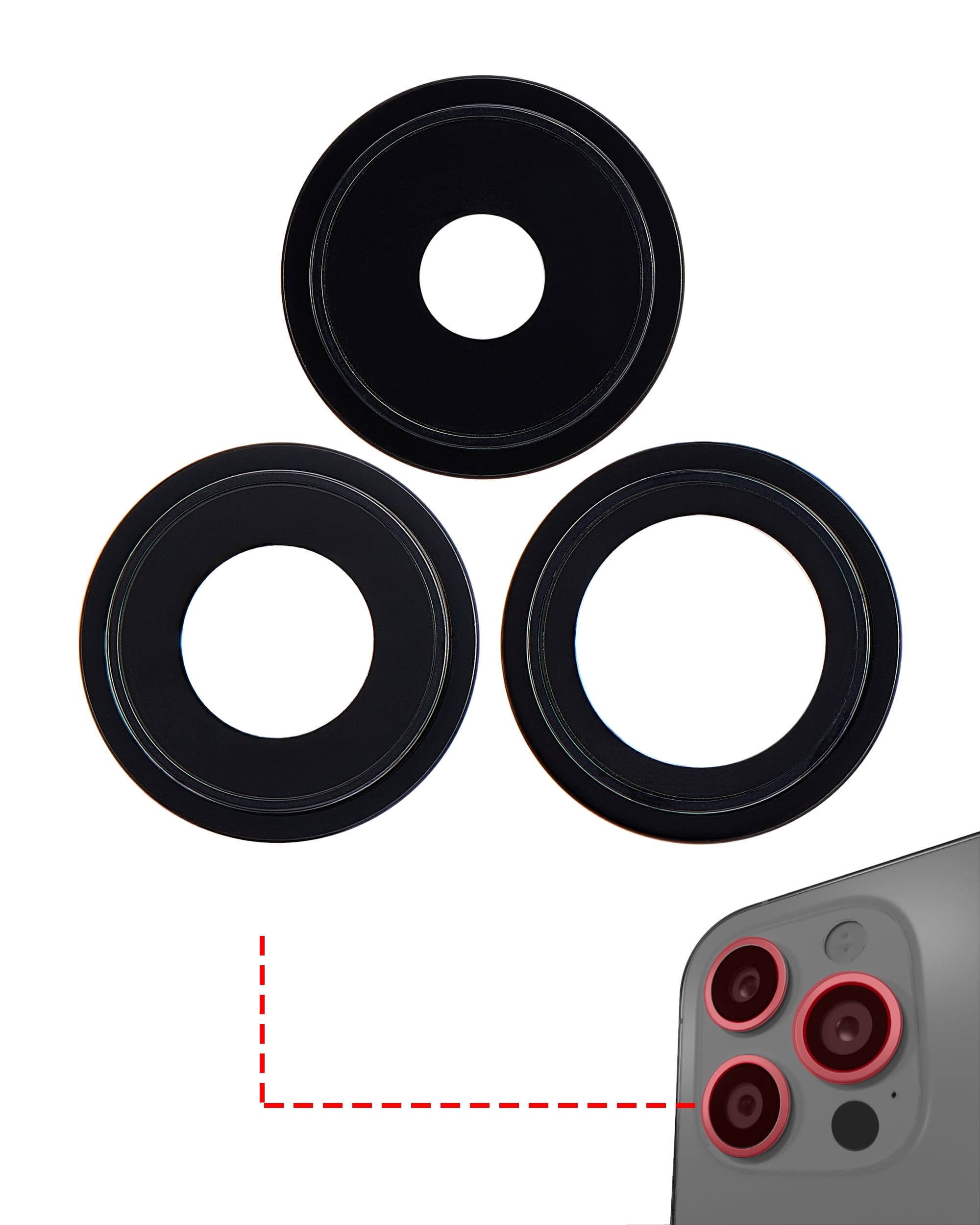 Replacement Back Camera Lens With Bracket & Bezel Compatible For iPhone