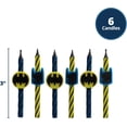 thumbnail image 3 of Batman™ Bougies de Gâteau d'Anniversaire / 6 Bougies d'Anniversaire pour Décorations de Gâteau, Bougies Rayées Noires, Jaunes et Rouges, Décorations de Gâteau pour Fête Batman, 3 of 6