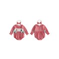 thumbnail image 2 of Cjfdfy Newborn Baby Girl Christmas Fall Outfit Reindeer Gingerbread Man Embroidery Puff Long Sleeve Bubble Romper And Headband Infant My First Christmas Fall Winter Clothes 0-18 Months, 2 of 9
