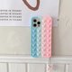 thumbnail image 5 of Funda de silicona Macaron compatible con iPhone XR, funda sensorial con burbujas de arcoíris y oso de dibujos animados con un bonito gancho para niñas y adolescentes (Macaron azul y rosa), 5 of 5