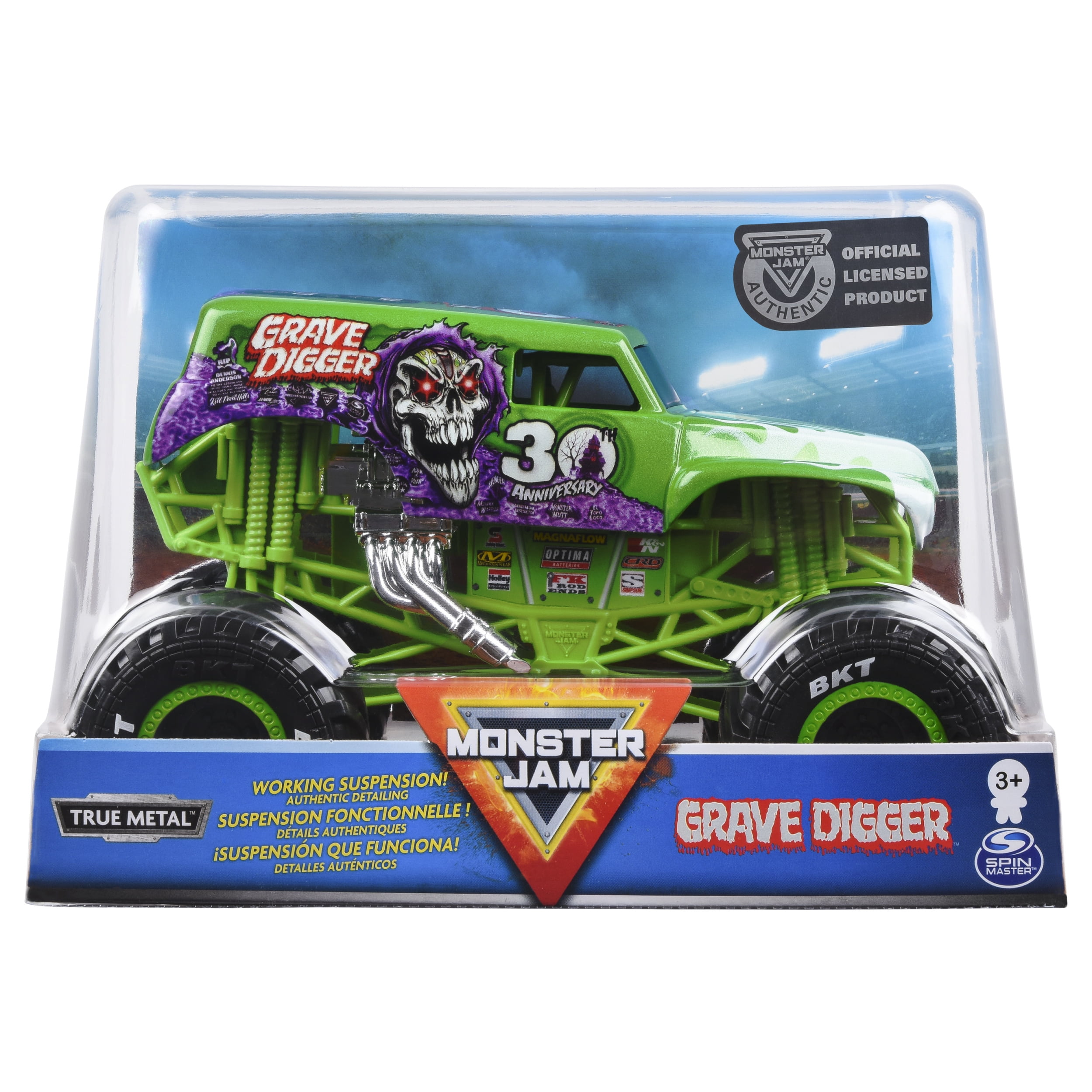 Monster Jam, Official Grave Digger Monster Truck, Die-Cast Vehicle, 1:24 Scale - Walmart.com