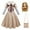 dress + bag + wig, variant on KAWELL Khaki Costume for Girls Fancy Costumes Uniform Dress Halloween Outfit With Bow Sleeves Bag and Wigs