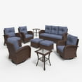thumbnail image 5 of LayinSun 9 Pieces Outdoor Patio Furniture Set, Rattan Wicker Sectional Swivel Rocker Chairs Sets, 5 of 10