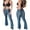 Blue, variant on Women's Boho High Waist Flare Pants Stretch Bell Bottom Yoga Pants Hippie Flared Legging Palazzo Pants Trousers Plus Size S-3XL