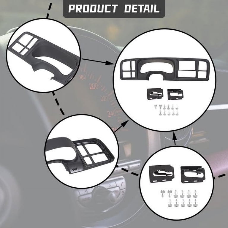 Double DIN Dash Kit For 1999-2002 GM Trucks & SUVs | OEM Textured Black Full Size Dash Kit | Retains Vent & Temperature Controls