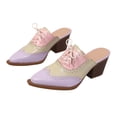 thumbnail image 5 of DeHolifer Wingtips Oxford Shoes for Women Lace-Up Cutout Brogues Saddle Shoes Vintage Low Block Heel Almond Toe Non-Slip Work Lightweight Casual Shoes, 5 of 6