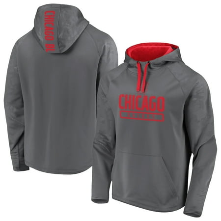 Chicago Blackhawks Fanatics Branded Defender Monochrome Engage Raglan Pullover Hoodie - Gray