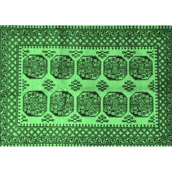 Ahgly Company Indoor Rectangle Southwestern Emerald Green Country Area Rugs, 5' x 7'