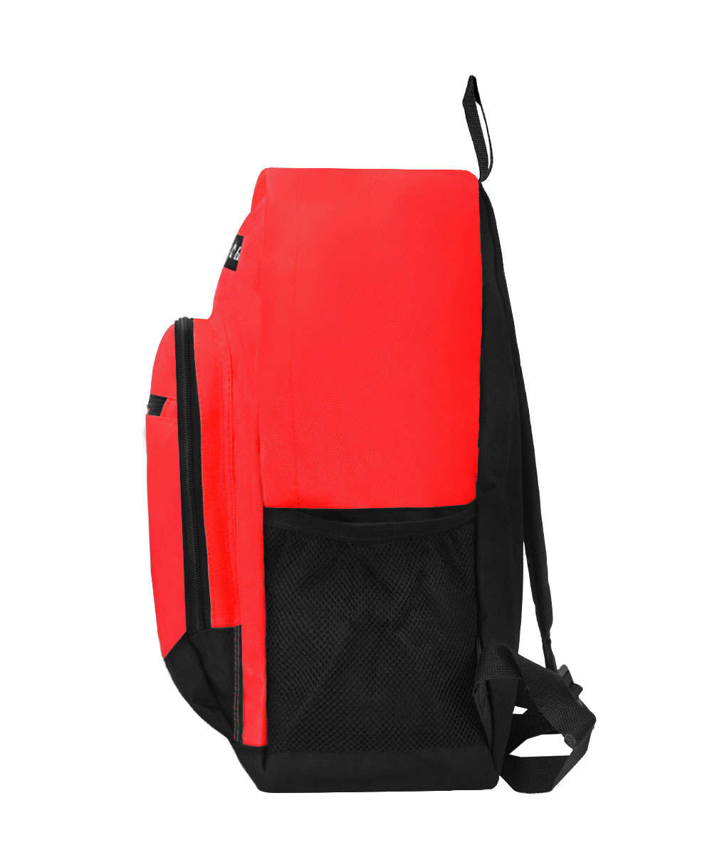 Everest Unisex Casual Backpack with Side Mesh Pocket, Red Black - image 3 of 4