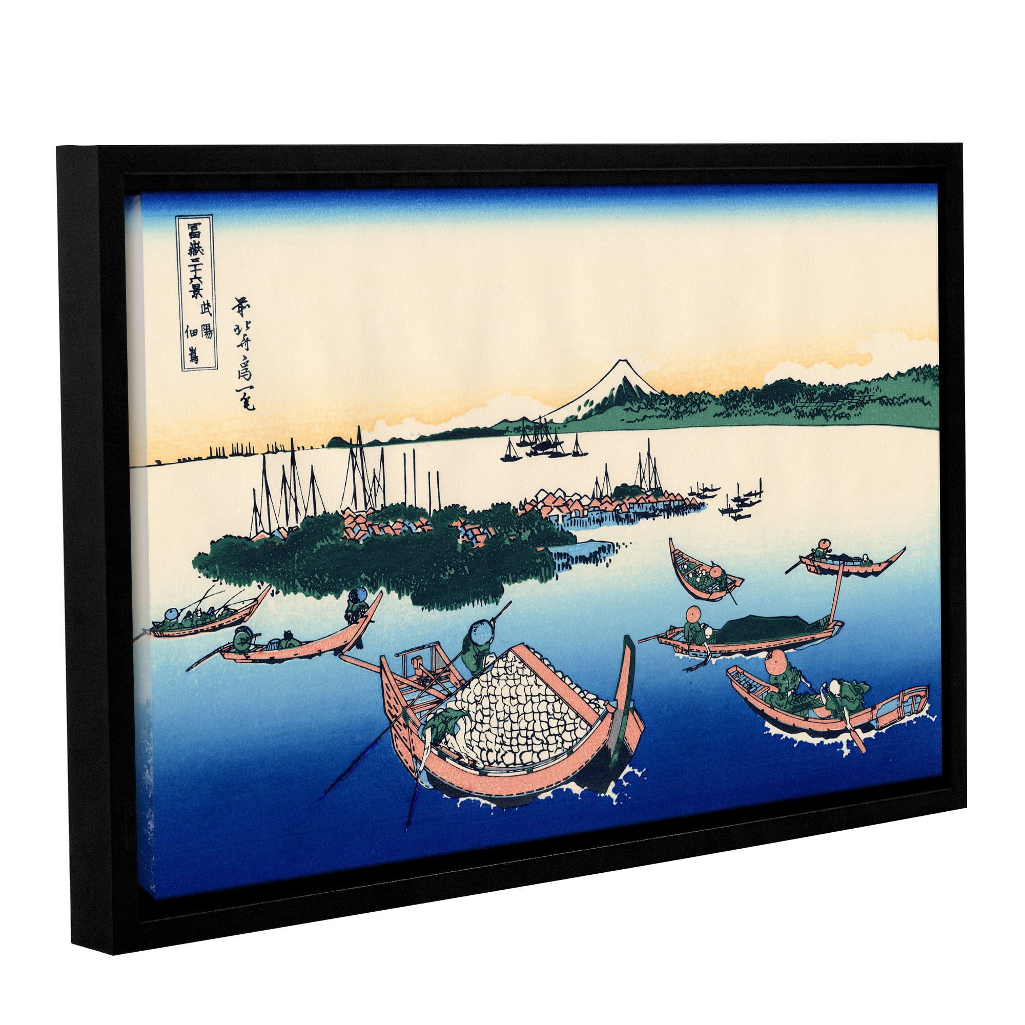 ArtWall Katsushika Hokusai "Tsukuda Island in Musashi Province" Gallery-Wrapped Floater-Framed Canvas