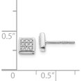 thumbnail image 2 of 14K White Gold Diamond Post Earrings (6 X 6) Made In India em5471-010-wa, 2 of 5