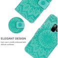 thumbnail image 2 of For Samsung Galaxy S9 Mobile Phone Cover Leather Pu Wallet Flip Case Flower Pattern Folding Cover Sunflower - Green, 2 of 7