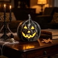 thumbnail image 3 of OJSFQUFP Halloween Decorations - Fall Decor - Handmade Terracotta Jack O Pumpkin with LED Light Cute Decoration Centerpieces for Tables Porch Yard Home Kitchen Front Door Mantel, 3 of 4