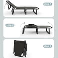 thumbnail image 6 of Portable Folding Camping Cot, Adjustable 4-Position Adults Reclining Folding Camping Cot Sleeping Bed Cots for Office Pool Beach Patio Camping Lawn Outside (Gray), 6 of 9