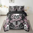 thumbnail image 2 of Homewish Gothic Skull 7-Piece Twin Bedding Sets,Pink Retro Flower Bedding Comforter Set,Galaxy Starry Night Sheet Sets For Girls Kids,Breathable Home Decor Reversible, 2 of 8
