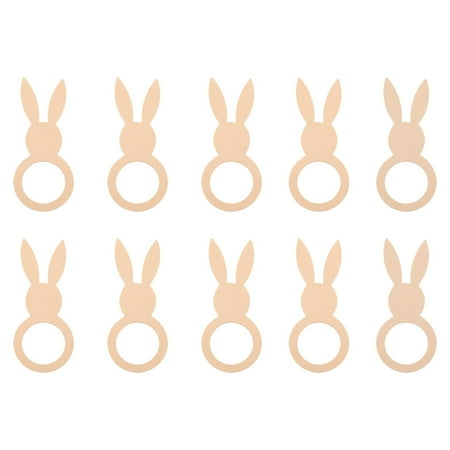 

10Pcs Rabbit Napkin Rings Easter Wood Napkin Rings Wooden Bunny Napkin Holders Napkin Circles