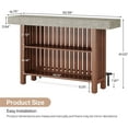 thumbnail image 3 of Bar Table with 2-Tier Storage, 62.99" x 15.75" Large Top, Sturdy Modern Bar Cabinet for Multi-Spaces Brown and Gray, 3 of 5