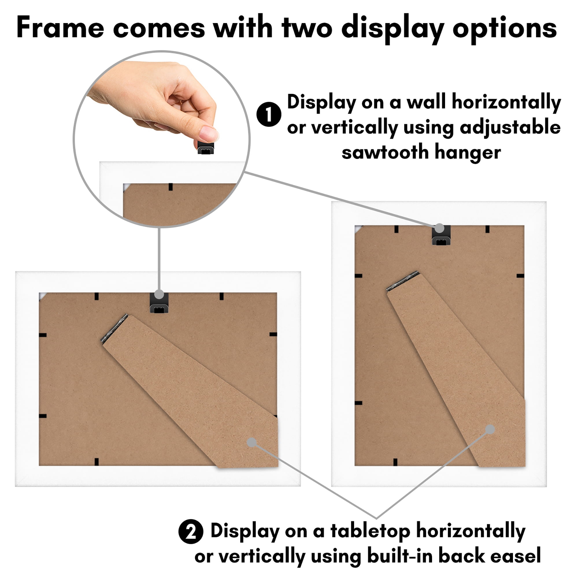Americanflat 5x7 Picture Frame with Shatter-Resistant Glass with 4x6 Mat Display Photo Signature Wall - White