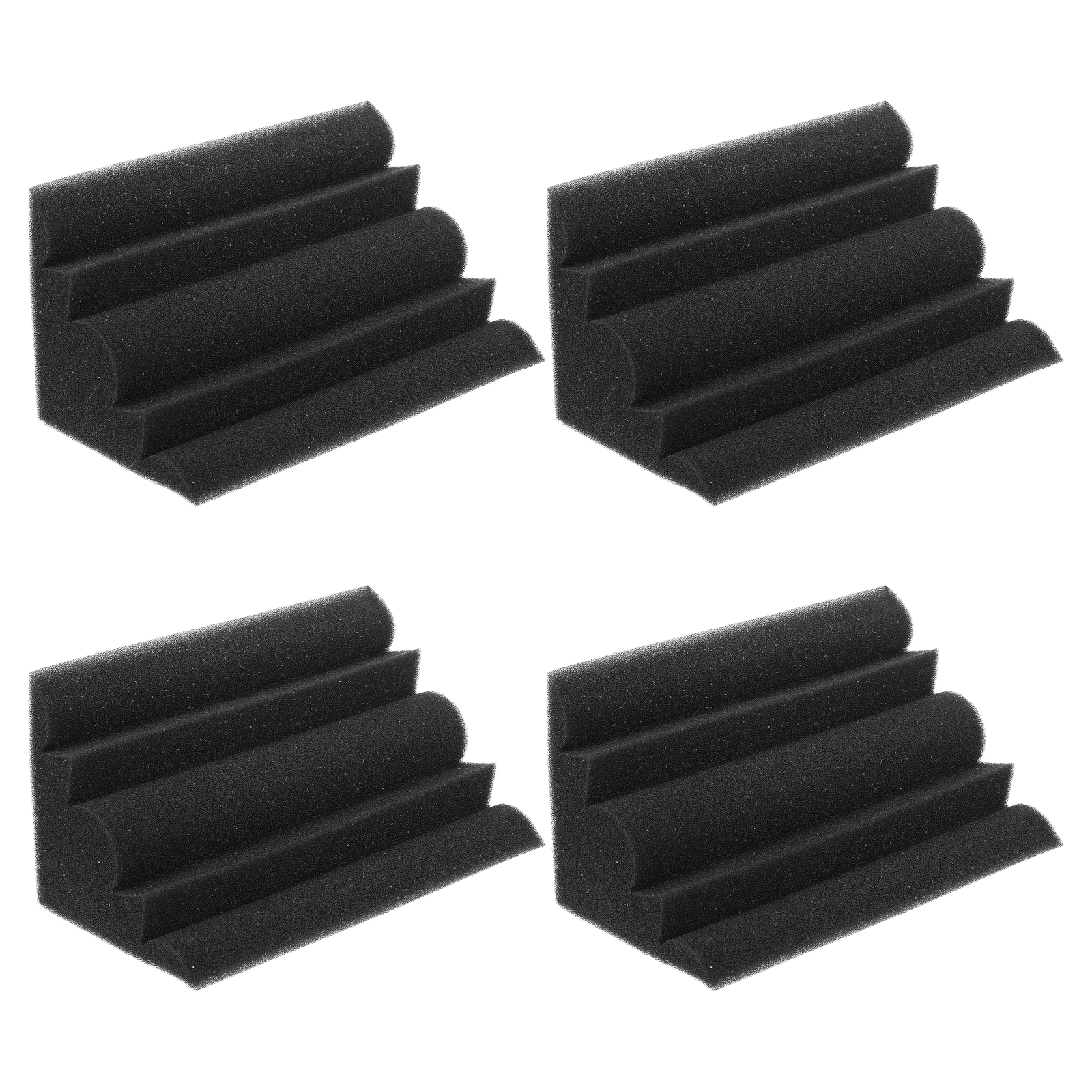3 Pieces Bass Traps Sound Insulation Cotton Acoustic Panel 12x12x24cm Black