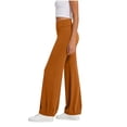 thumbnail image 6 of Tqcoqu Yoga Pants for Women Drawstring Elastic High Waisted Loose Fit Wide Leg Pants Workout with Bandage Pant,Orange,Women's S-XXL, 6 of 8