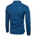 thumbnail image 3 of Mode Décontractée Hommes Solide Couleur Lin Stand Col Manches Longues Slim Fit T-Shirt, 3 of 4