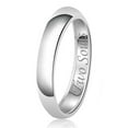 thumbnail image 2 of Tioneer His & Her Engraved Two Souls One Heart Classic Sterling Silver Plain Wedding Band Ring, 2 of 3