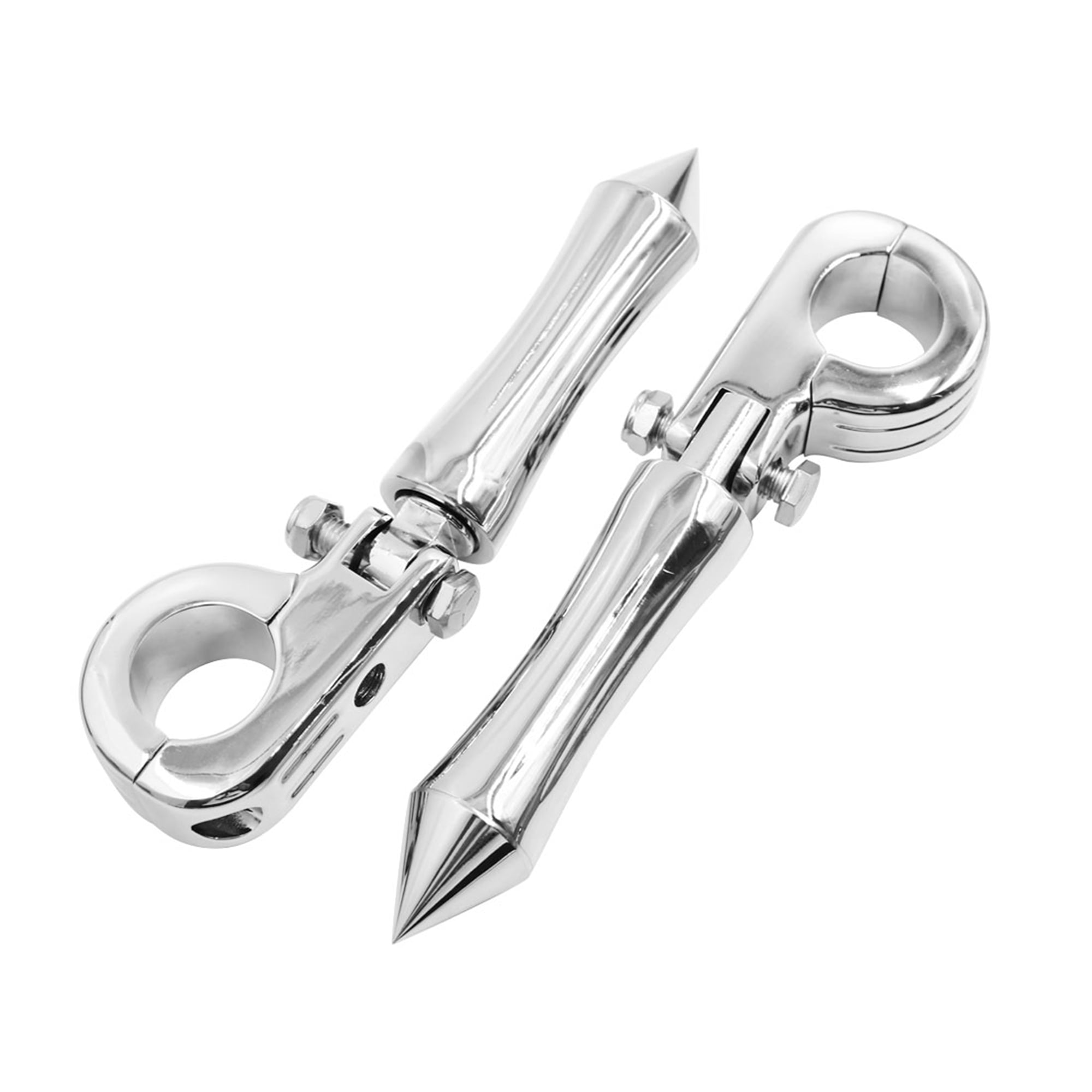 Unique Bargains 1 Pair 10.35mm Aluminum Alloy Motorcycle Rearsets Footpeg Silver Tone