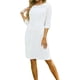 thumbnail image 3 of TaTaai Women's Spring Summer Velvet Dress Round Neck Solid Color with Zipper Fitted A Line Knee Length Stretchy Soft Casual Pullover Gift, 3 of 6