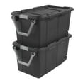 thumbnail image 6 of Sterilite Extra Large Wheeled Industrial Storage Bin, 40 Gallon Rugged Plastic Storage Tote with Latch Lid and Pull Handle, Dark Gray, 6 of 10