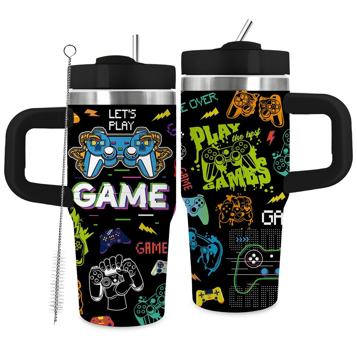 Gaming Gamer Gifts for Men, Video Game 14oz Tumbler, Gamings Gamepad Tumblers for Adults, Birthday Gifts Gaming Mugs for Gamer Room Decor for Son