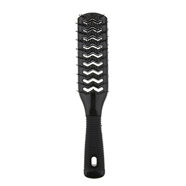 Milaget 2 Side Vented 9 Row Styling Hairbrush Detangler Comb for Wet Dry Black