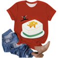 thumbnail image 4 of LUOGENLI T-shirts pour Femmes Classique Quotidien Manches Courtes Rétro Mahjong Tendance Décontracté Col Rond T-shirts 4TG Graphiques Saint-Valentin Rouge m, 4 of 4