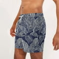 thumbnail image 4 of Yieetim Multicolor Mens Swim Trunks, Summer Striped Hawaiian Printed with Pockets Elastic Waist Drawstring Beach Shorts, Lightweight Comfortable Fits Quickly Dry Swim Shorts, 4 of 6