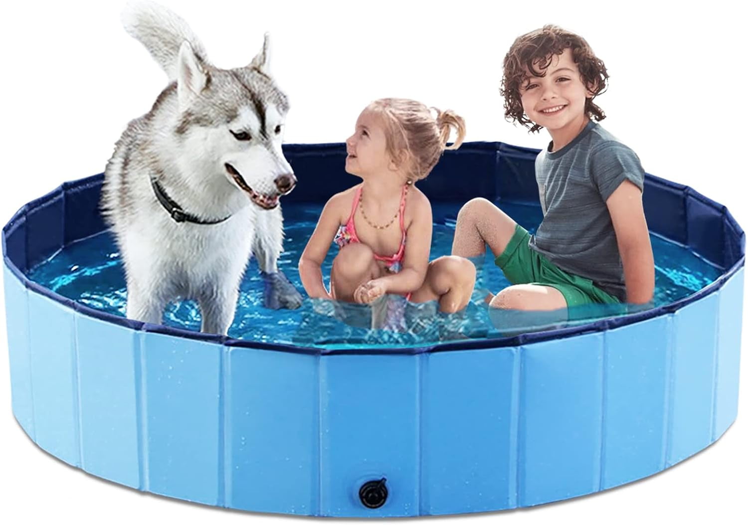 Foldable Dog Pet Bath Pool Collapsible Dog Pet Pool Bathing Tub Kiddie Pool Doggie Wading Pool for Puppy Small Medium Large Dogs Cats and Kids 39.5" Grey