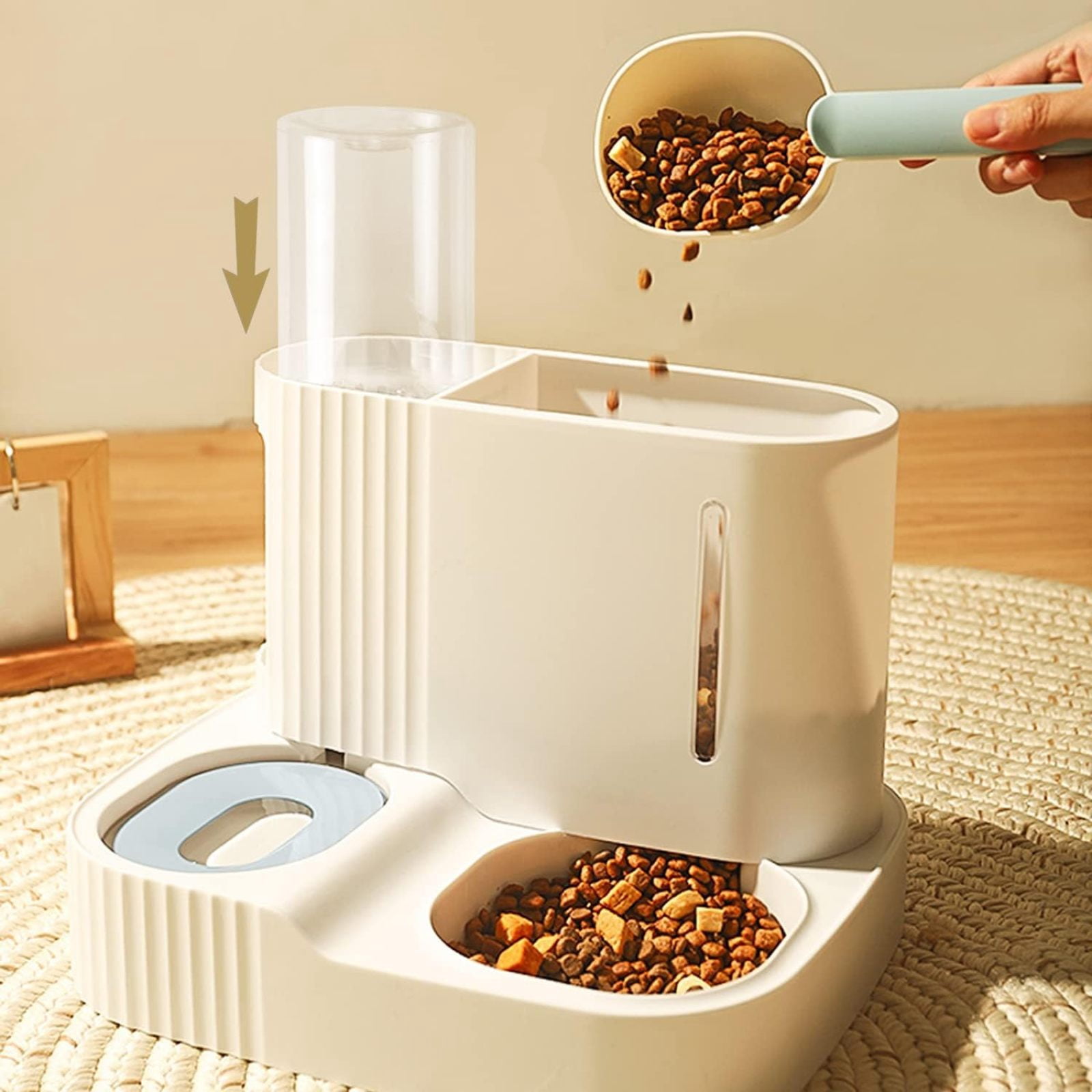 SQDWYGUO Gravity Pet Feeder and Water Dispenser Set, Automatic Cat Food Dispenser, Automatic Pet Feeder and Water Dispenser 2 in 1Suitable for Tracing Dogs and Pets,green