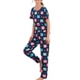 thumbnail image 2 of Innerwin Pajamas Set Plaid Printed Ladies Sleepwear Home Color Block Basic Nightwear Elephant S, 2 of 3