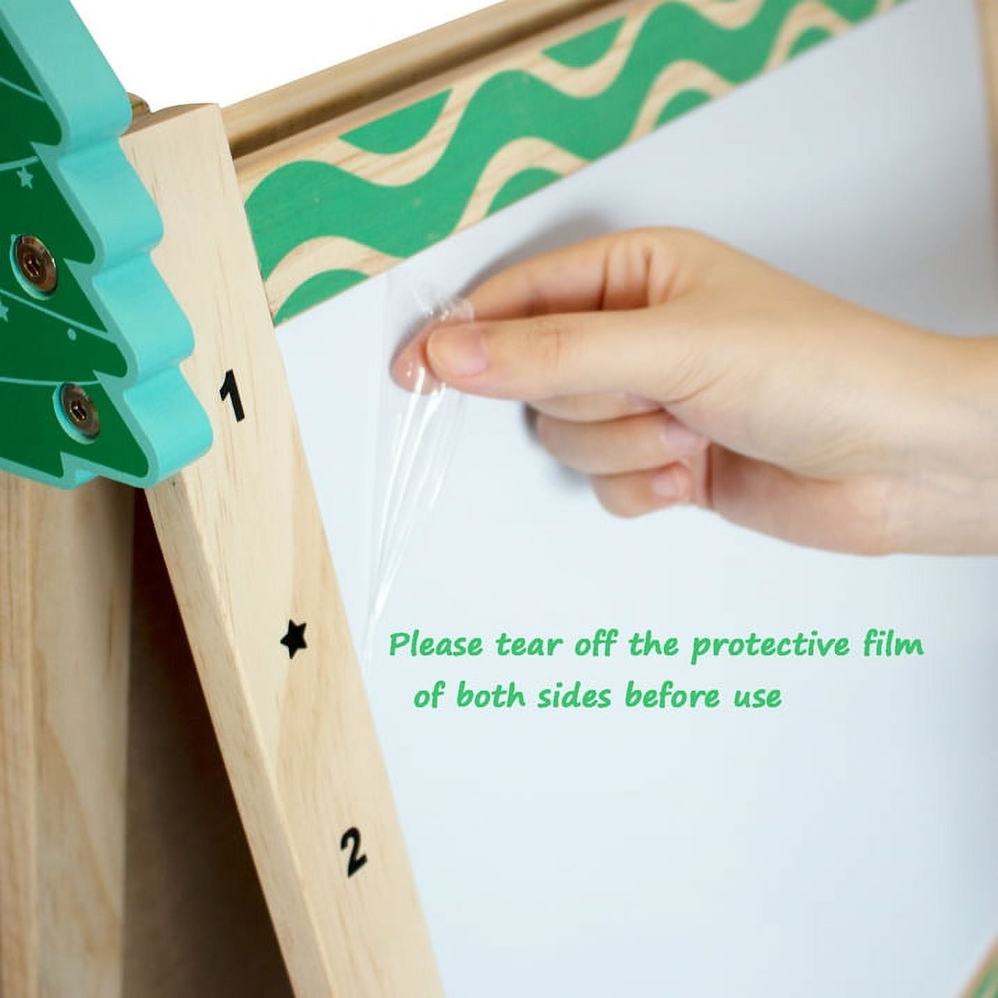 Ealing Kids Easel with Paper Roll Double-Sided Adjustable Standing Easel with Numbers &Other Accessories
