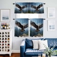 thumbnail image 4 of Bald Eagle Soaring Above Mountains Wild Birds Curtain Tier and Valance Set 3 Piece, Nature Photography 3-inch Rod Pocket Window Tier Curtains Valance for Kitchen Living Room, 4 of 9
