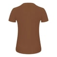 thumbnail image 5 of KBZDBZC T Shirts for Women Women's Short Sleeve Crewneck Ribbed Knit Tops Summer Casual Slim Fit Basic Tee Shirts Womens Tops (Khaki,S), 5 of 5
