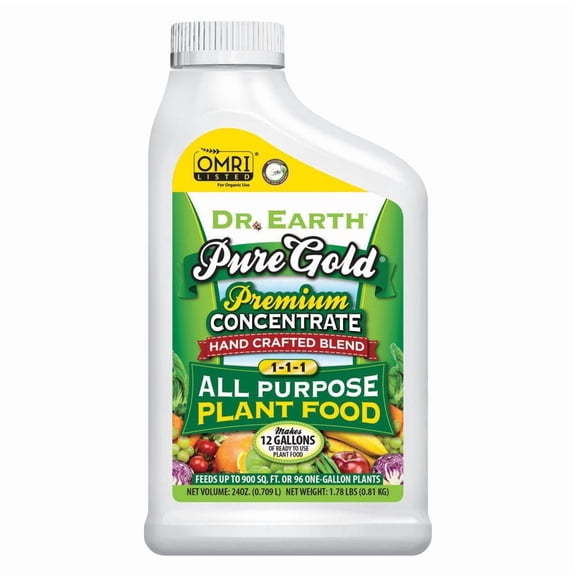 Dr. Earth Pump & Grow Pure Gold All Purpose Plant Food 1-1-1 Standard 24 Fl Oz
