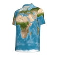 thumbnail image 2 of Rocae Earth View World Map for Men's Short Sleeve Polo Shirt, Quick Drying Performance Moisture Wicking Sports Men's Golf Shirt X-Large, 2 of 9