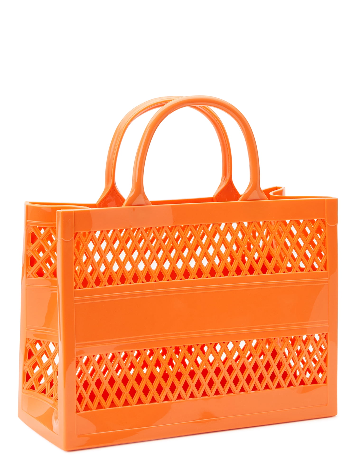 No Boundaries Women's Jelly Mini Tote Handbag Orange 