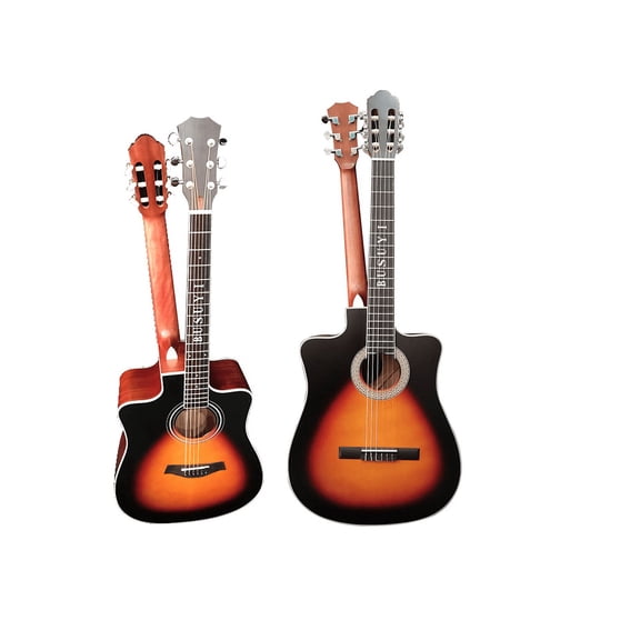 6/6 Strings Acoustic Double Neck, Double Sided Busuyi Guitar 2021 NPT Sunset
