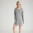 thumbnail image 2 of Plus Size Summer Dresses Plus Size Long Sleeve Hooded Zipper Sweatshirt Dress Casual Midi Tunic Plus Size Summer Dress Grey XL, 2 of 4