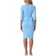 thumbnail image 3 of Vestido Lápiz Vintage para Mujer Edición INSPIRE CHIC con Mangas 3/4 Midi Bodycon Peplum Color Azul Cielo, 3 of 6