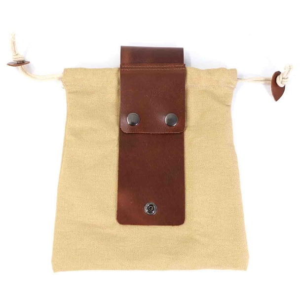 Pequeño Bolso de Herramienta de Acampamiento Al Aire Libre Bolso de Recolección de Frutas, Bolso de Almacenamiento de la Selva Colgante de la Cintura Del Lienzo de Cuero de 21.5x20cm para Herramientas