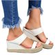 thumbnail image 1 of Summer Sandals For Women Solid Color Ankle Buckle Sandal For Dresses Jeans Skirts Short Pants-26White43, 1 of 5