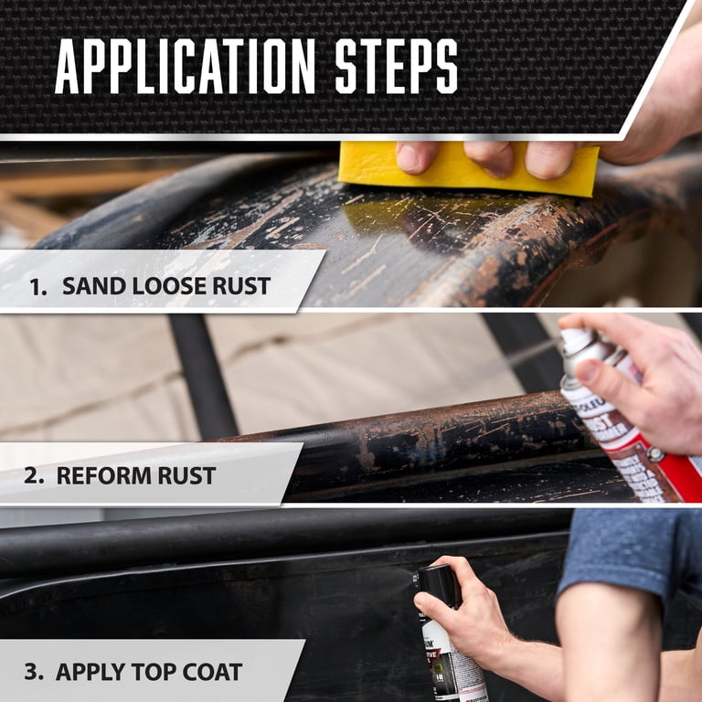 6 Pack, Black, Rust-Oleum Automotive Rust Reformer Flat Spray