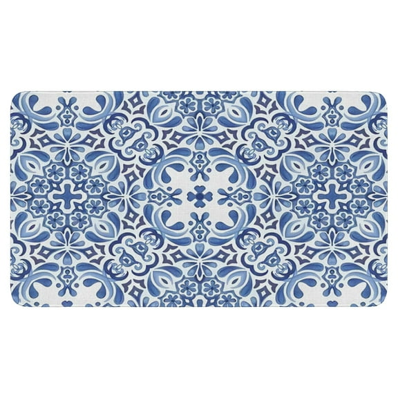 Retro Door Mat, 17 X 30 Inch Boho Floral6 Welcome Doormat Decorative Home Floor Mat, Non Slip Rubber Back and Strong Water Absorption for Outdoor Indoor Entrance Decor