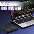 thumbnail image 4 of Unidad Blu Ray externa, reproductor Blu Ray portátil 5 en 1 con USB 3.0 tipo C, grabadora de CD DVD Blu Ray 3D con puerto SD/TF, unidad Blu Ray compatible con computadora portátil Windows, reproductor, 4 of 5